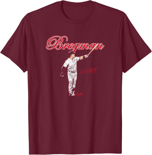 Alex Bregman - Slugger Swing - Chicago Baseball T-Shirt - T-Shirt | Maroon