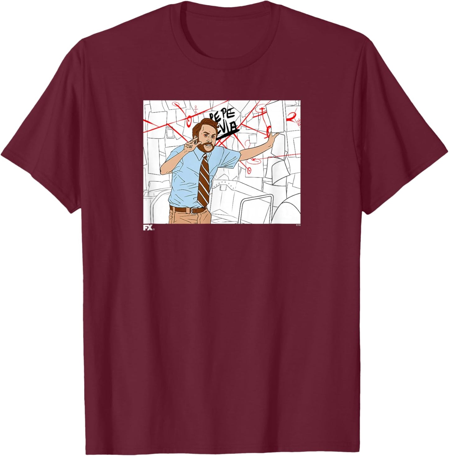 It's Always Sunny Charlie Board Pepe Silvia Conspiracy Meme T-Shirt - T-Shirt | Maroon
