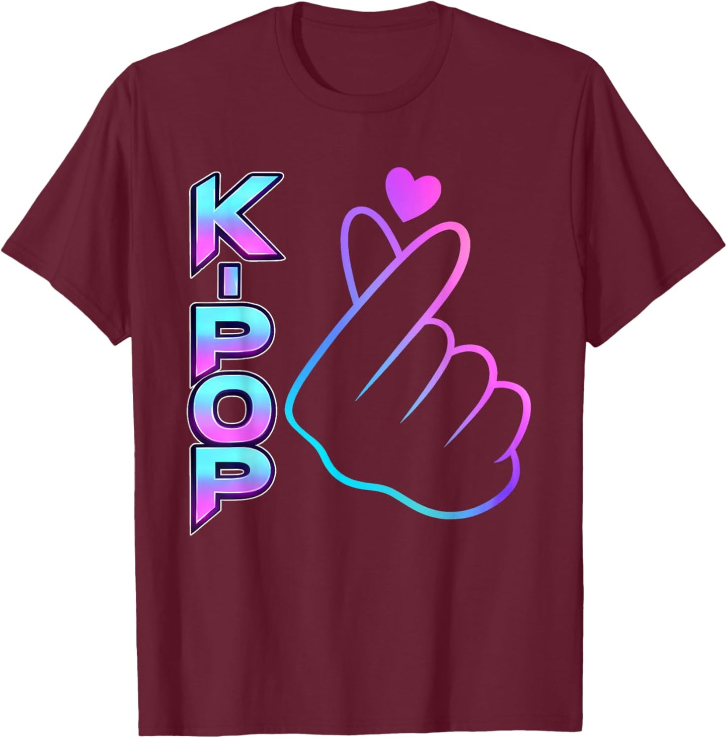 I Love You K-POP Gruop Music Fan Women Teen Boy Girl T-Shirt - T-Shirt | Maroon