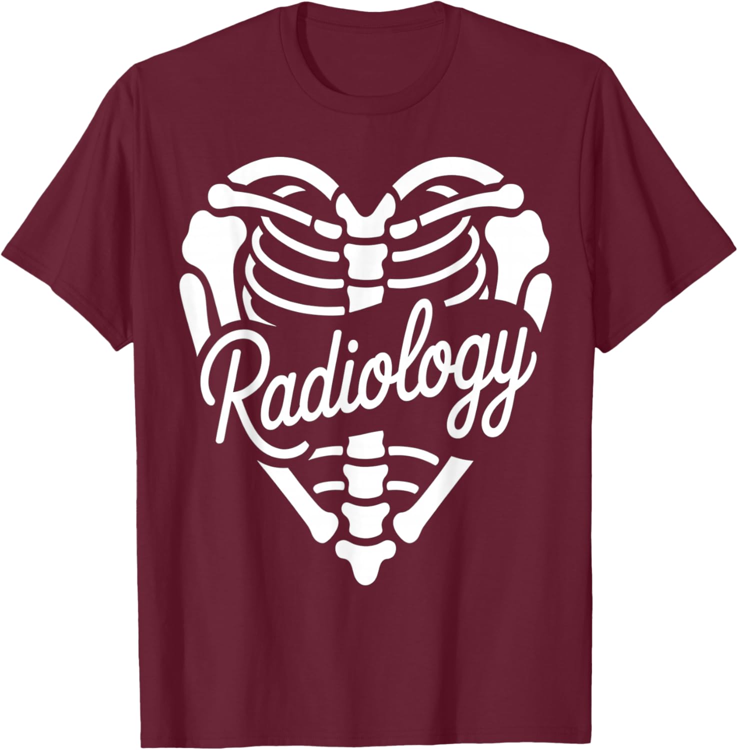 Radiology Heart Skeleton Xray Tech T-Shirt - T-Shirt | Maroon