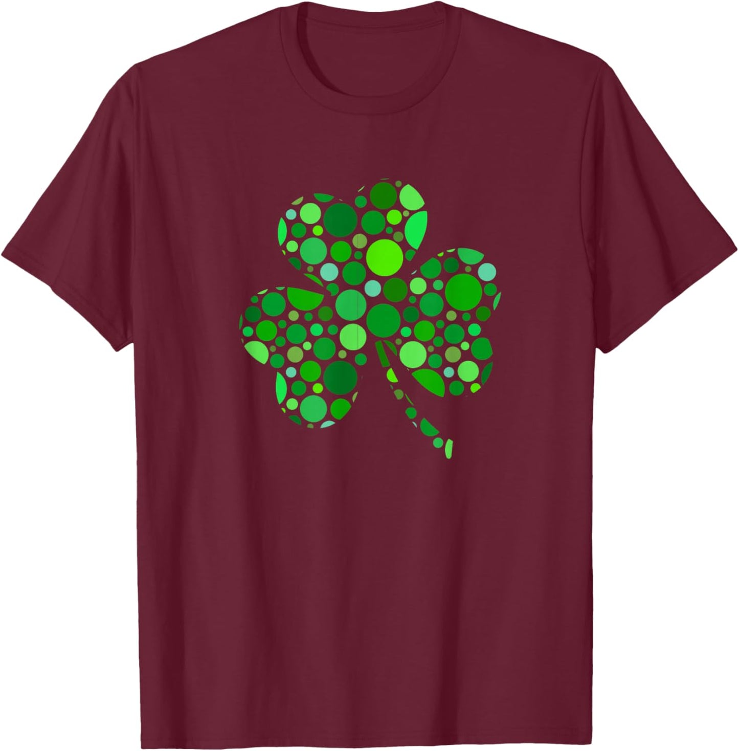 Modern Shamrock Graphic Minimalism Design T-Shirt - T-Shirt | Maroon