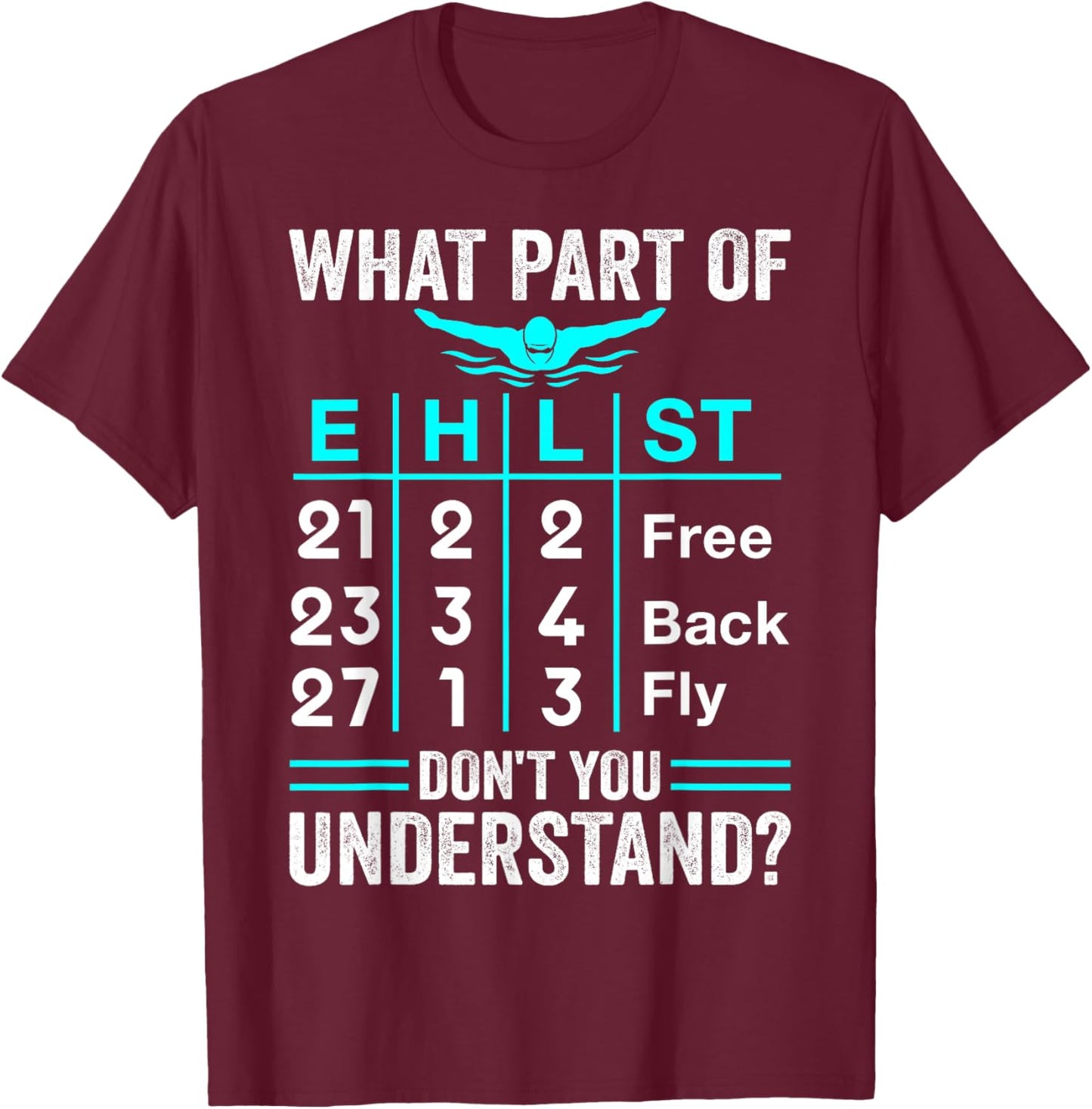 Swimming Swimmer What Part Don't You Understand Swim Team T-Shirt - T-Shirt | Maroon