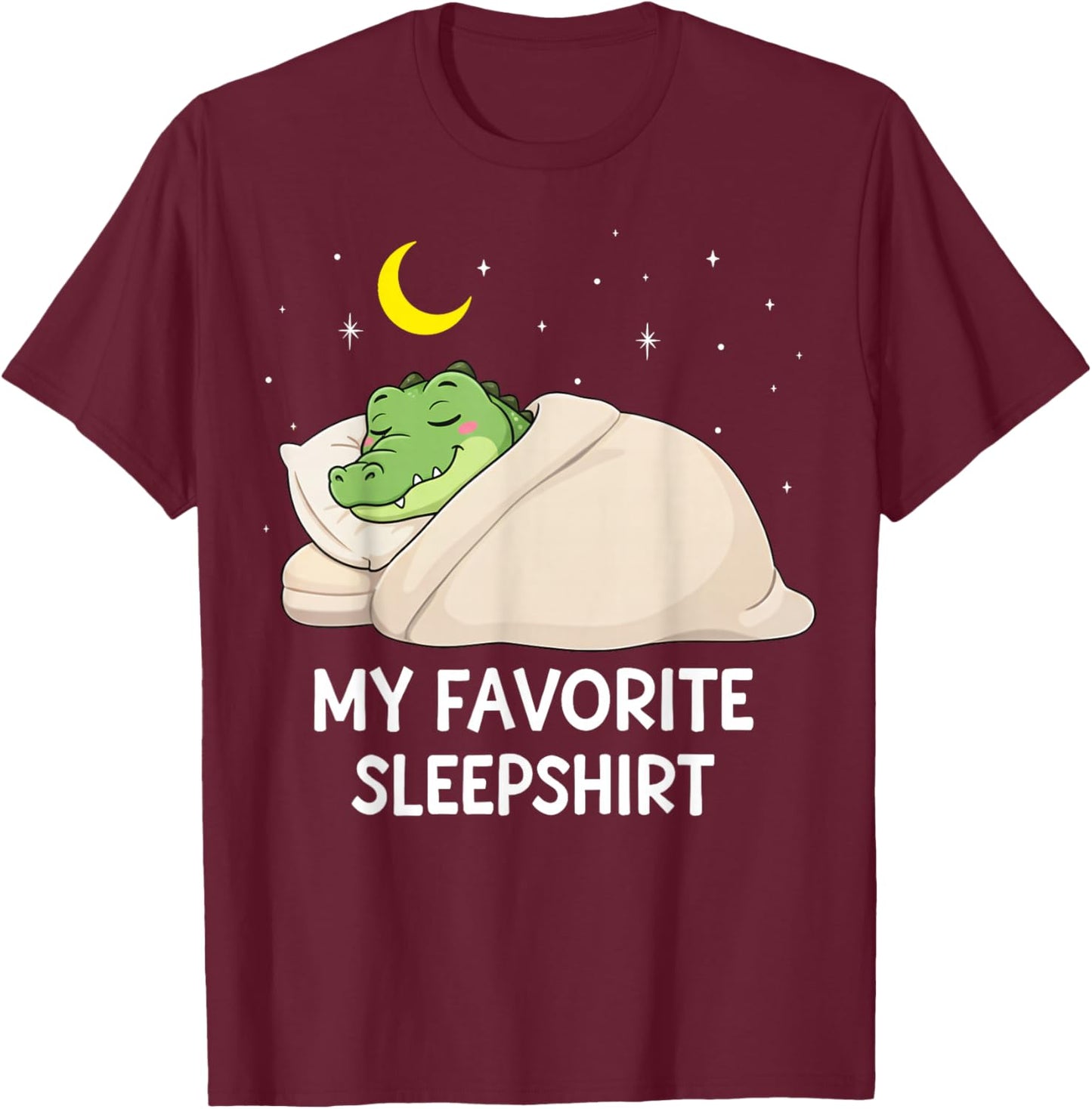 Funny Crocodile Favorite Sleepshirt Pajama Zoo Boys Girls T-Shirt - T-Shirt | Maroon