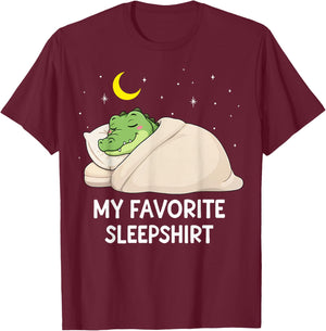 Funny Crocodile Favorite Sleepshirt Pajama Zoo Boys Girls T-Shirt - T-Shirt | Maroon