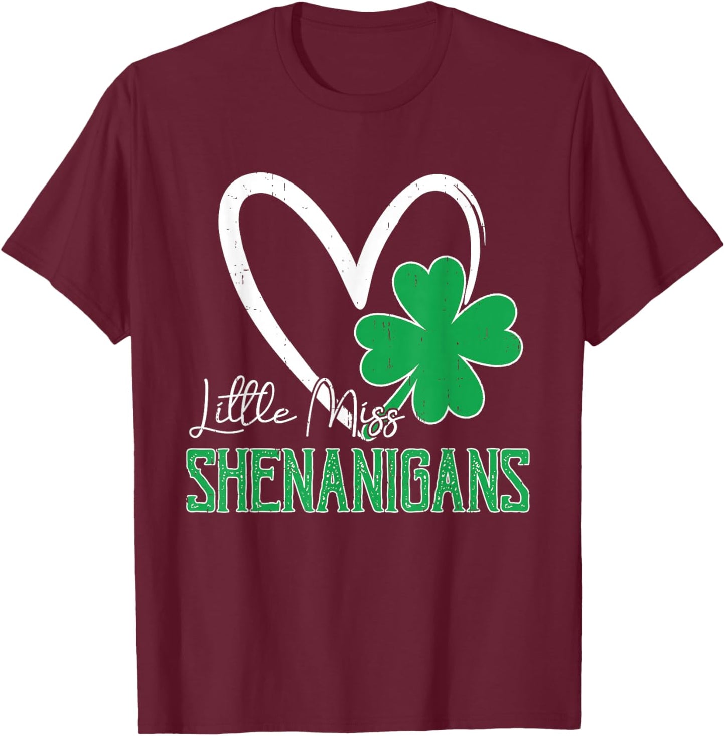 Cute Miss Shenanigans St Patrick's Day Kids Girls Toddler T-Shirt - T-Shirt | Maroon