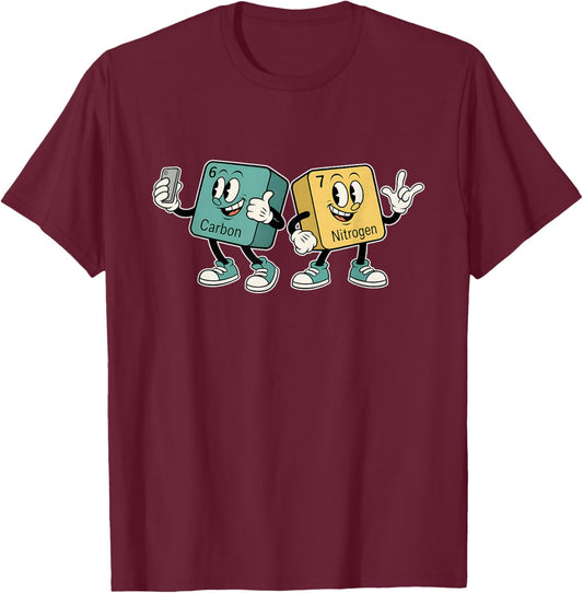 67 Science Shirt - Carbon Nitrogen 6-7 T-Shirt - T-Shirt | Maroon