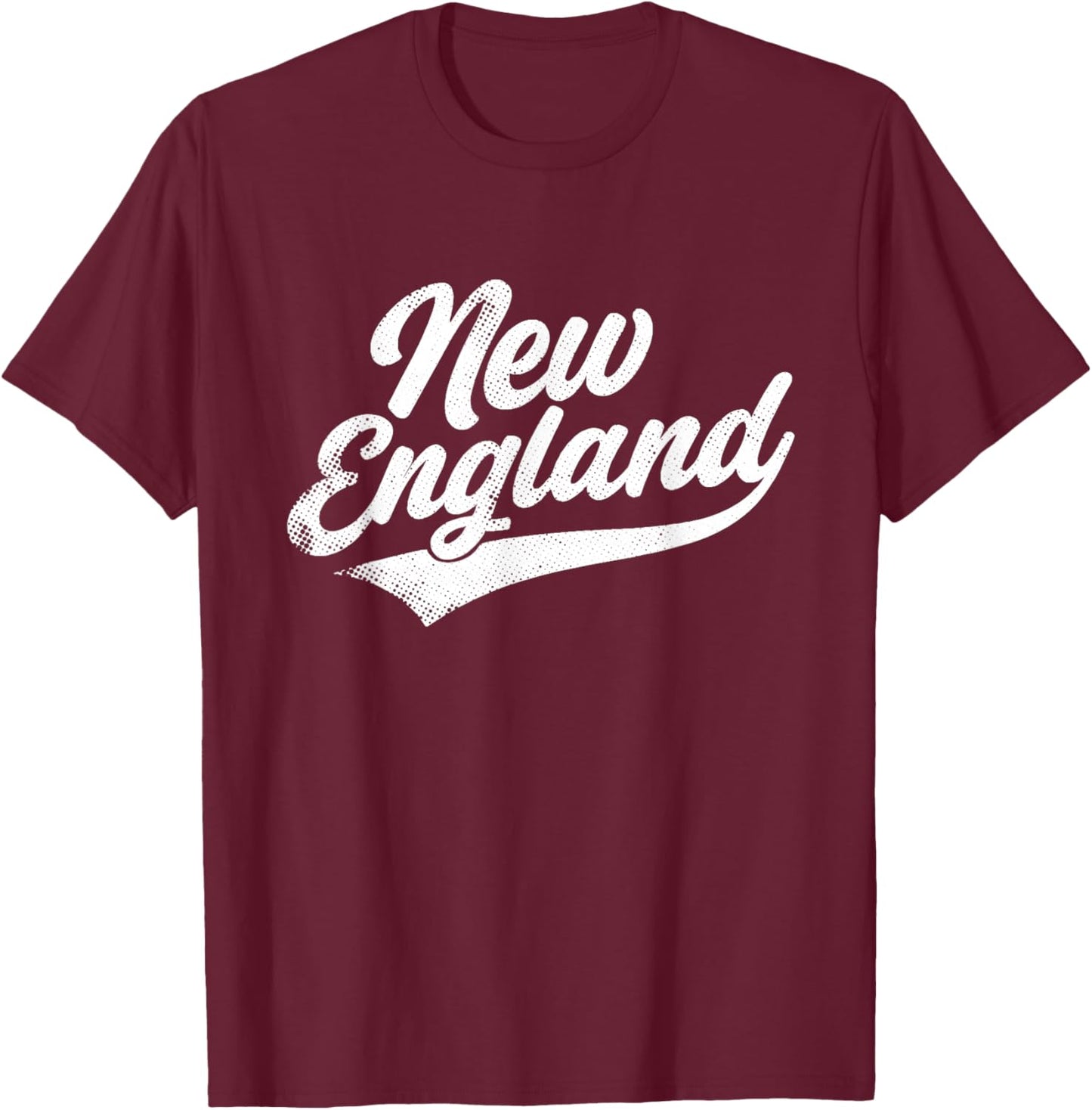 Retro Vintage New England Text Men Women Boy Girl T-Shirt - T-Shirt | Maroon