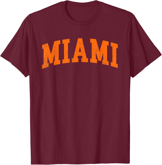 Miami - Throwback Design Print - Classic T-Shirt - T-Shirt | Maroon