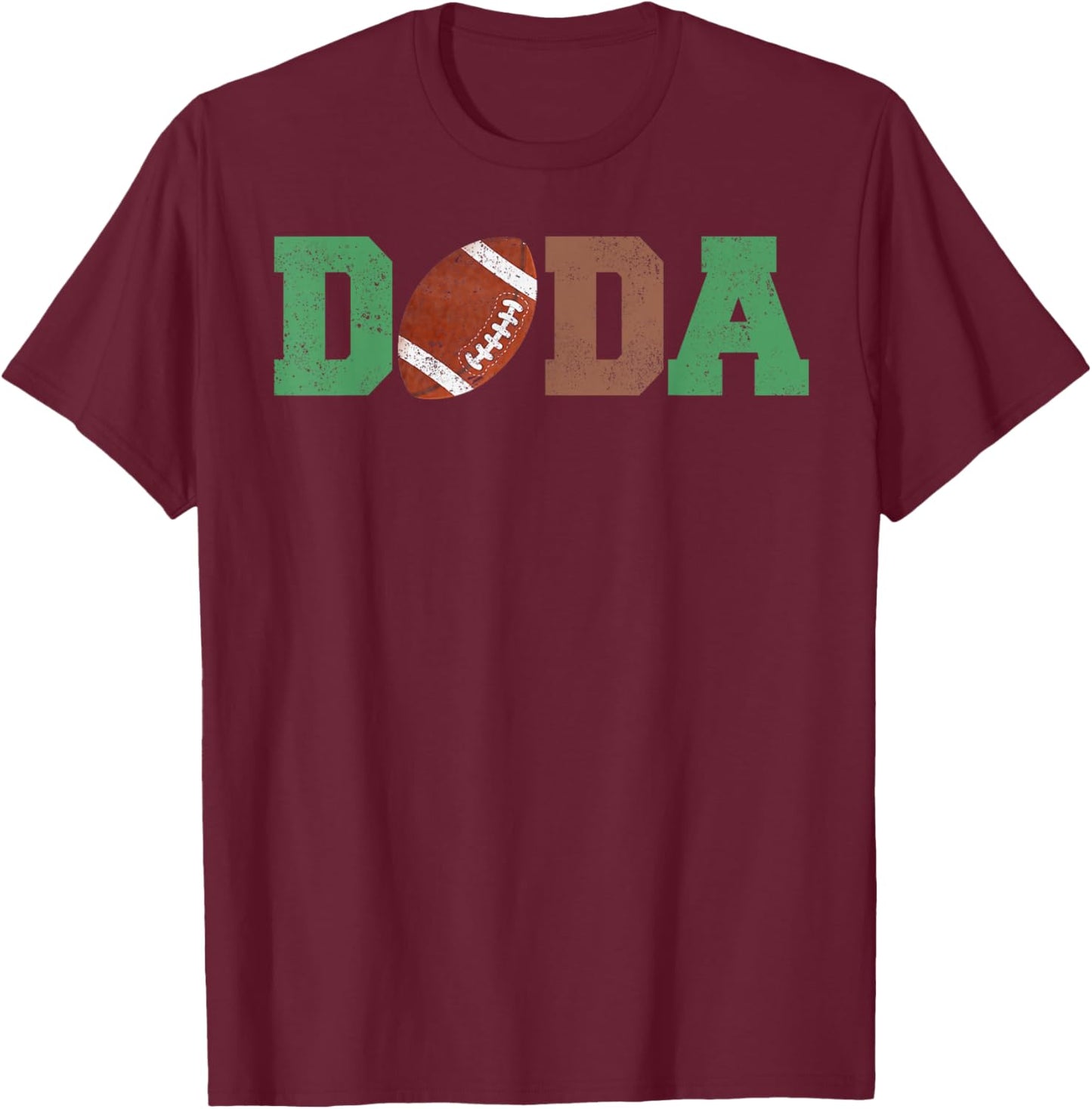 Dada of The 1 Year Old Football First Birthday Boy Family T-Shirt - T-Shirt | Maroon