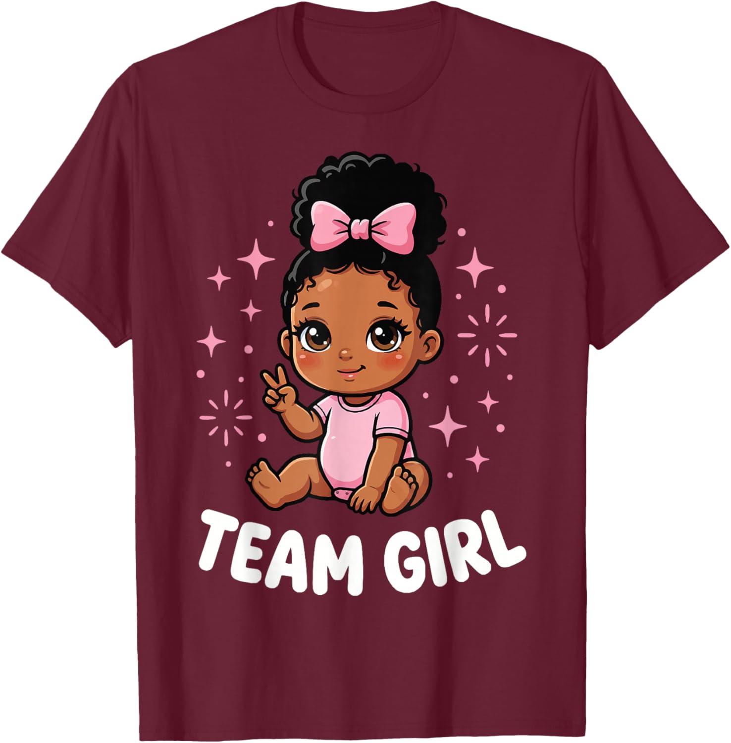 Team Girl Baby Announcement Family Party T-Shirt - T-Shirt | Maroon