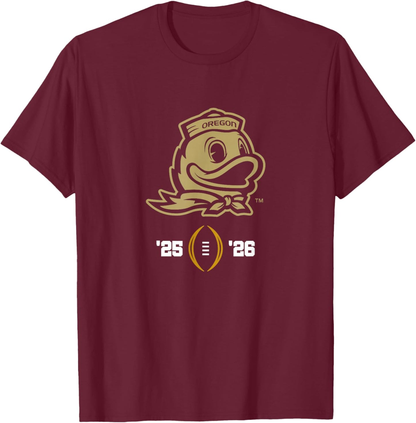 Oregon Ducks 2025-26 College Football Playoff Logo T-Shirt - T-Shirt | Maroon