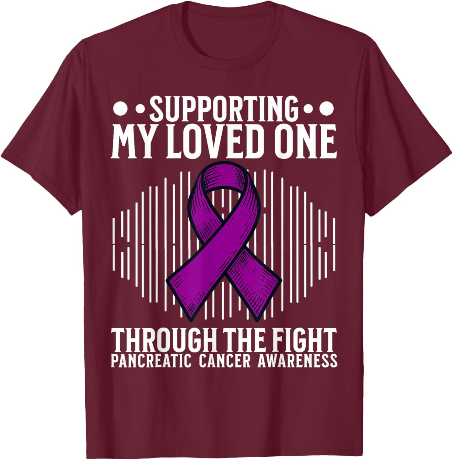 Purple Support Pancreatic Cancer Awareness Products Gifts T-Shirt - T-Shirt | Maroon