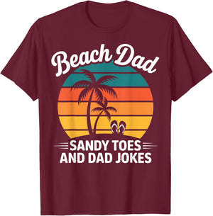 Summer Vacation Father's Day - Beach Dad Sandy Toes T-Shirt - T-Shirt | Maroon