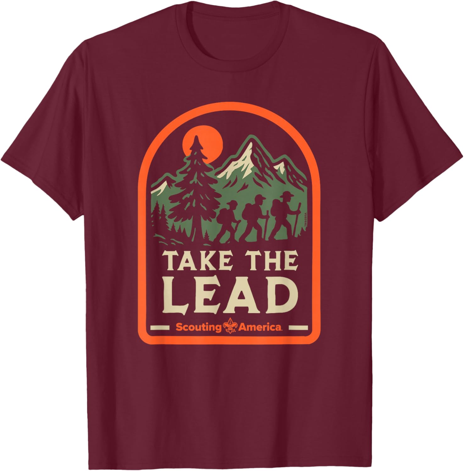 Take The Lead Scouting America Hiking Scouts BSA T-Shirt - T-Shirt | Maroon