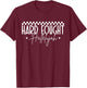 Hard Fought Hallelujah Faith Quote Checkered Praise T-Shirt - T-Shirt | Maroon