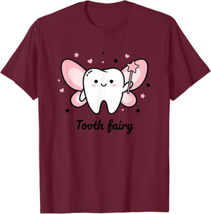 Halloween Tooth Fairy Costume Design, Cute Tooth Fairy T-Shirt - T-Shirt | Maroon