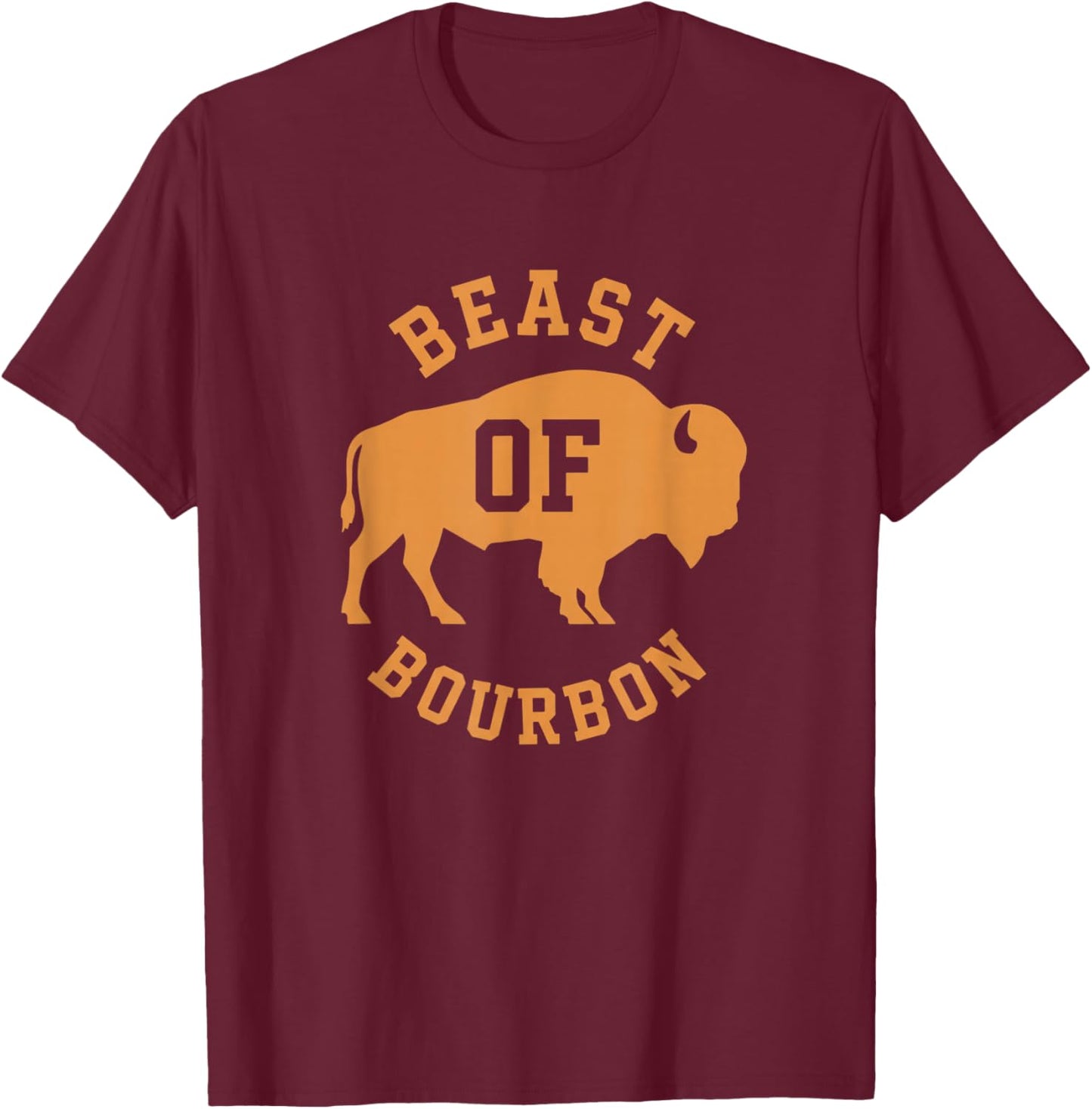 Beast of Bourbon Buffalo Whiskey Drinking Men Bourbon T-Shirt - T-Shirt | Maroon