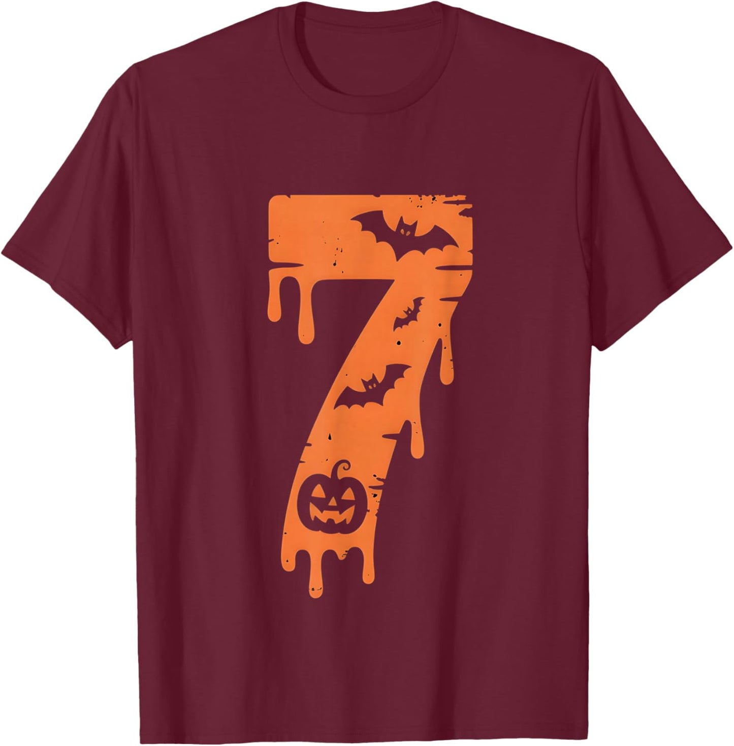 7 Number Meme 67 Six Seven Halloween T-Shirt - T-Shirt | Maroon