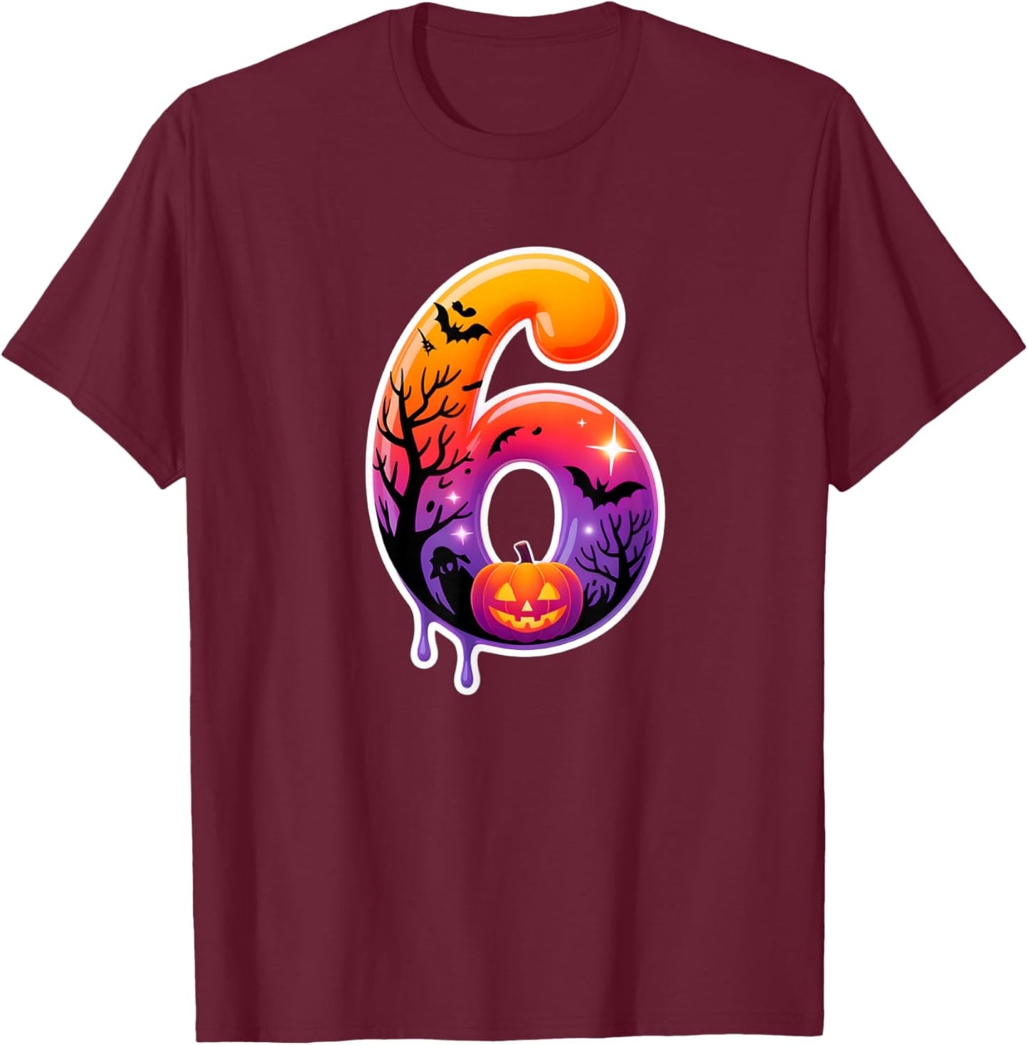 Six Seven 67 6 7 Meme Design Funny Ice Cream Drip Costume T-Shirt - T-Shirt | Maroon