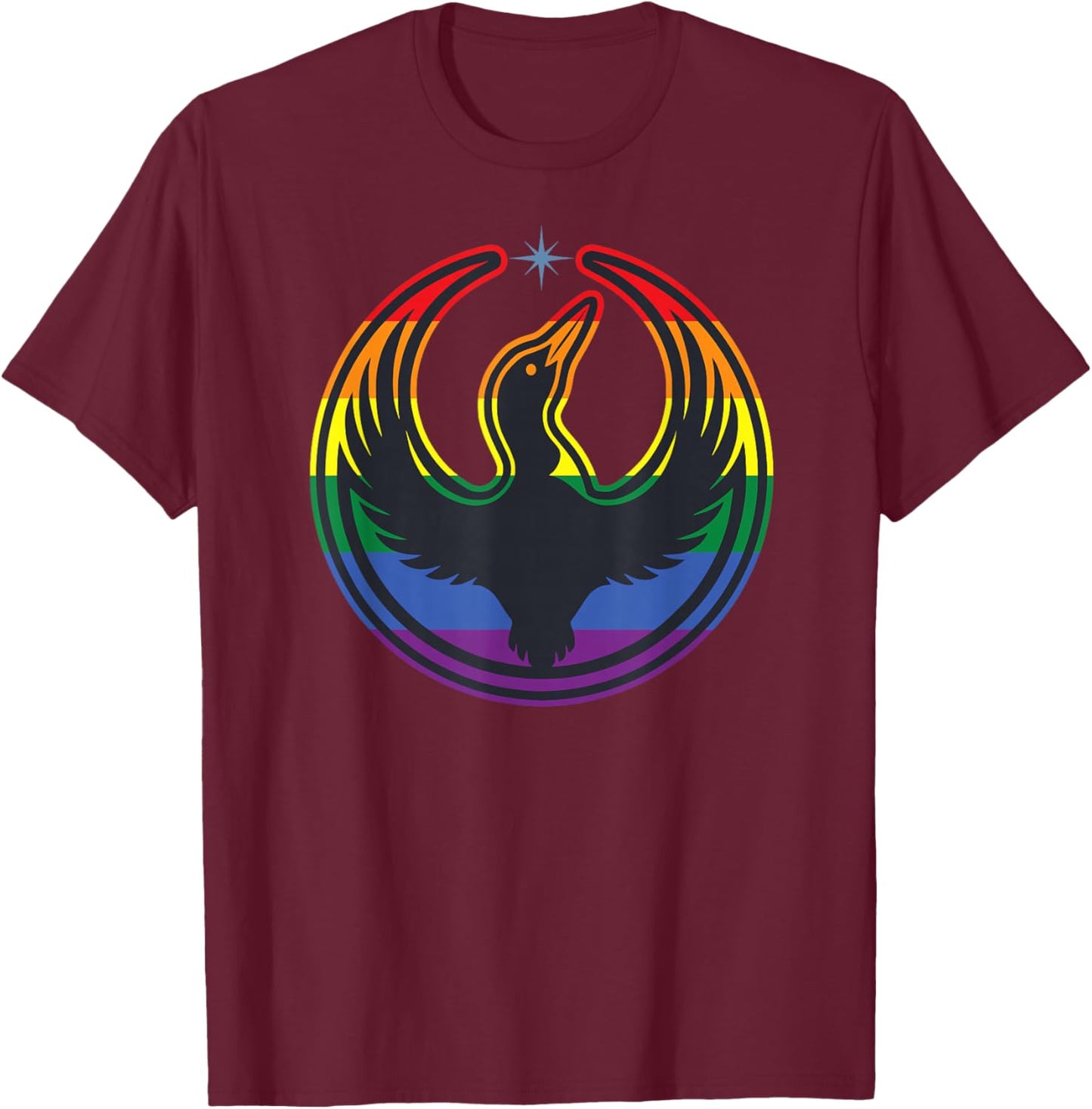 Minnesota Rebel Loon Alliance LGBTQ Rainbow Resist T-Shirt - T-Shirt | Maroon