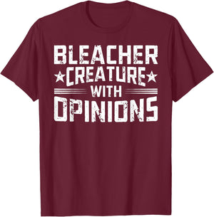 Bleacher Creature with Opinions Retro Funny Sports Fan Women T-Shirt - T-Shirt | Maroon