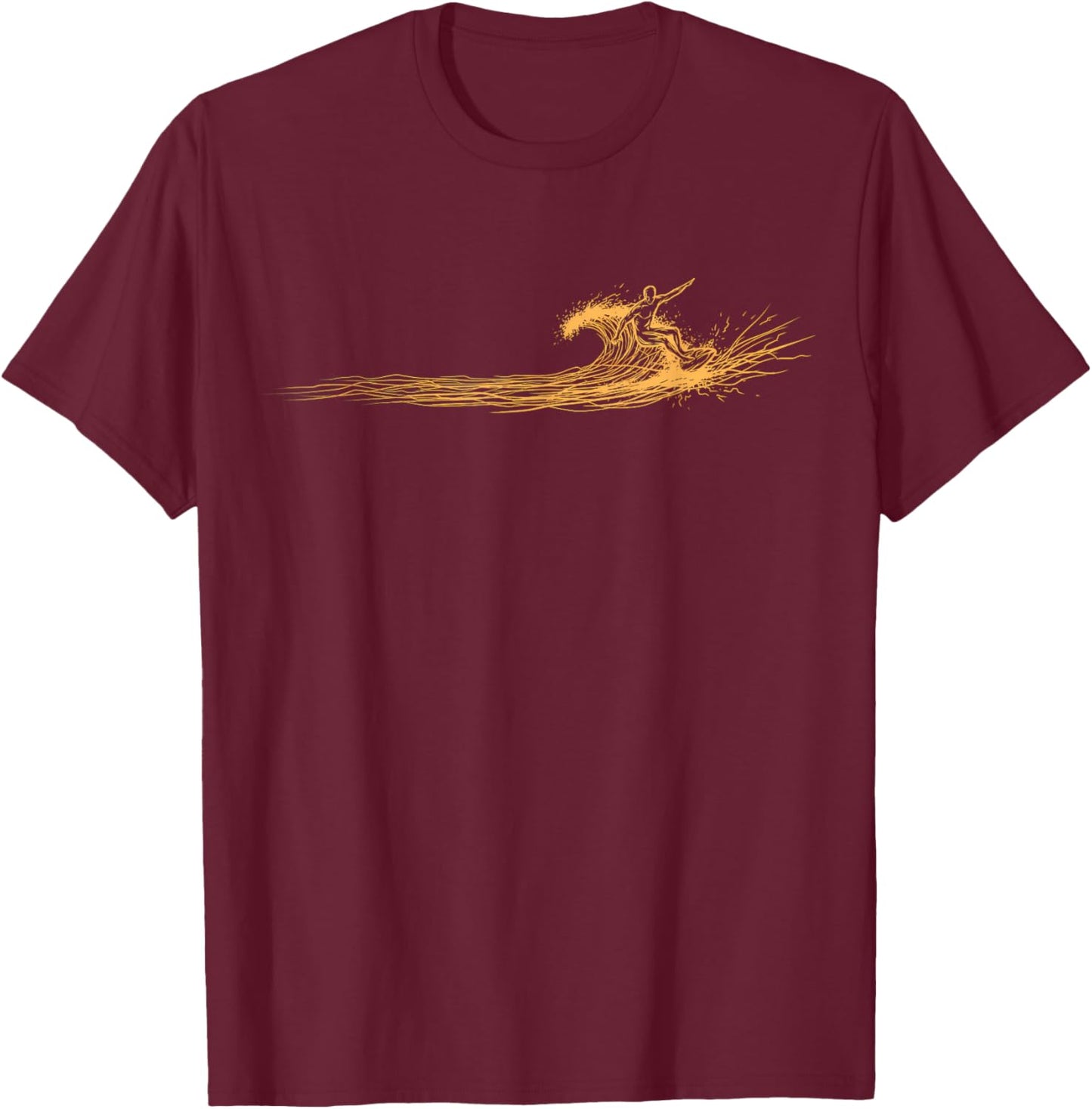 Surfer Wave Graphic Surfboard Surfing for Surfers T-Shirt - T-Shirt | Maroon