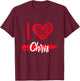 I Love Chris I Heart Chris T-Shirt - T-Shirt | Maroon