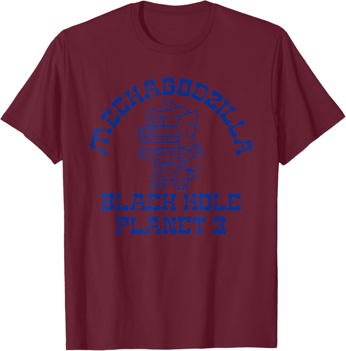 Godzilla Mechagodzilla Chibi Varsity Mascot Style Monster T-Shirt - T-Shirt | Maroon