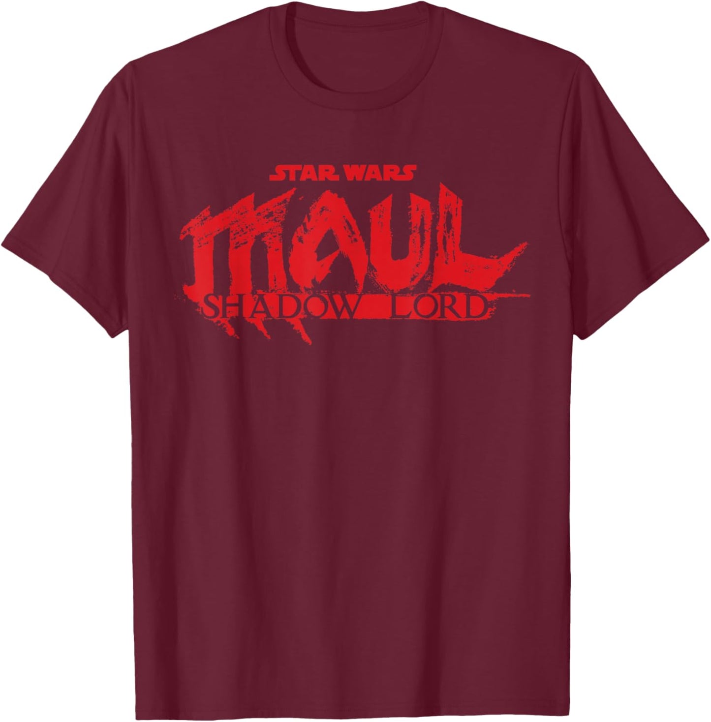 Star Wars Maul Shadow Lord Series Official Big Chest Logo T-Shirt - T-Shirt | Maroon