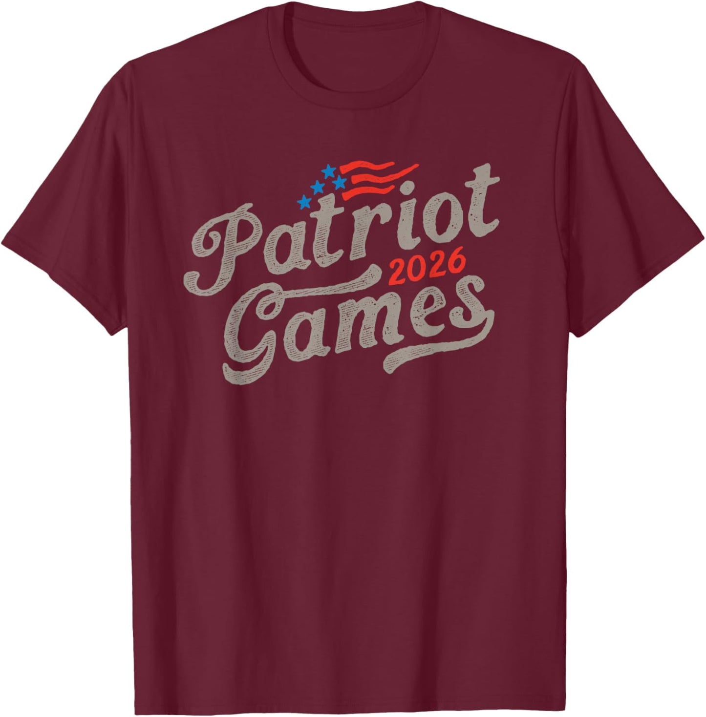 Retro Patriot Games 2026 Americana T-Shirt - T-Shirt | Maroon