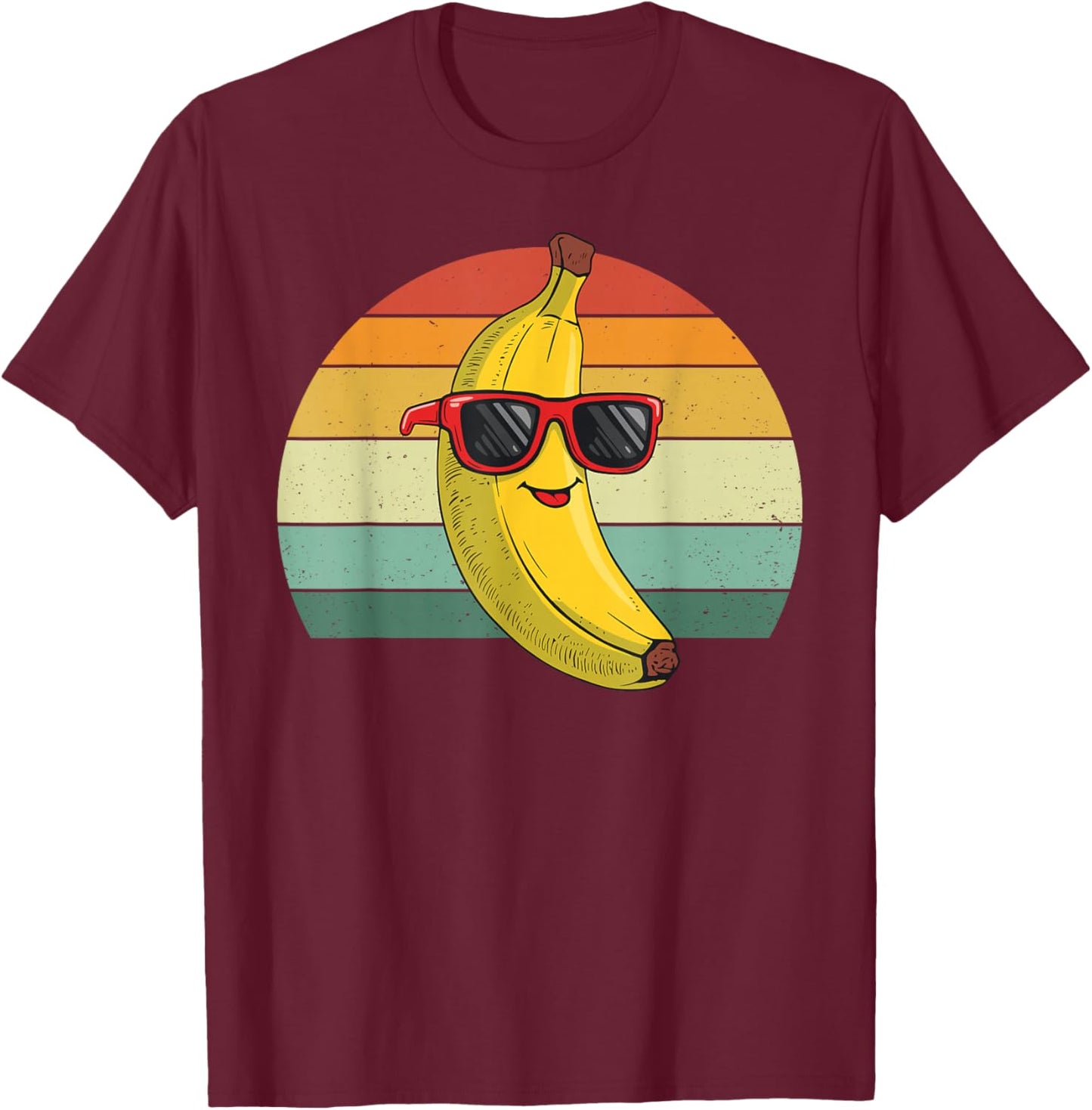 Retro Vintage Cool Banana Fruit Sunglasses Men Women Kids T-Shirt - T-Shirt | Maroon