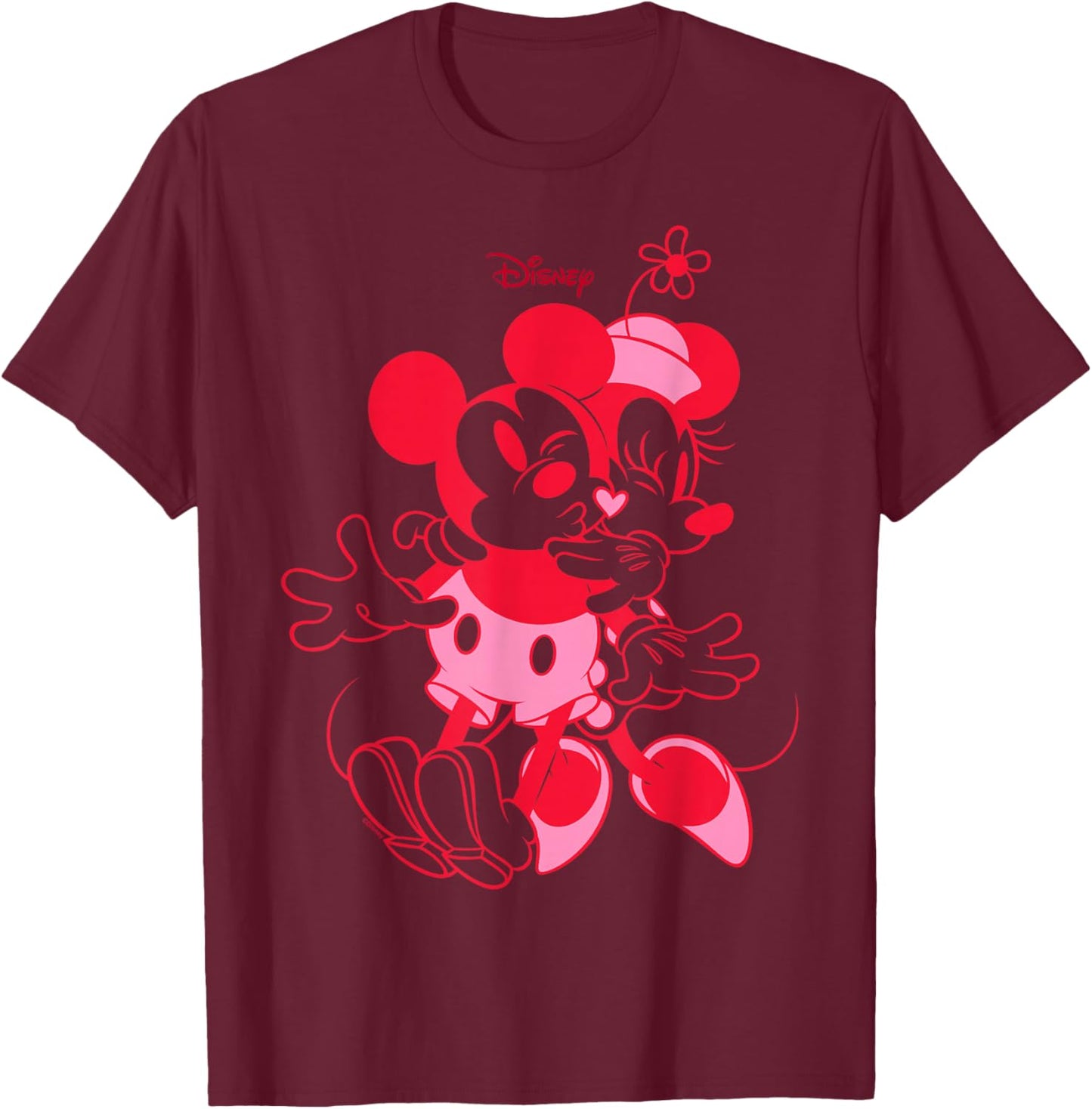 Disney Mickey and Friends Minnie Lovers Heart T-Shirt - T-Shirt | Maroon