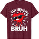 67 Meme Dabbing Heart Valentine’s Day Six Seven Bruh Kids T-Shirt - T-Shirt | Maroon