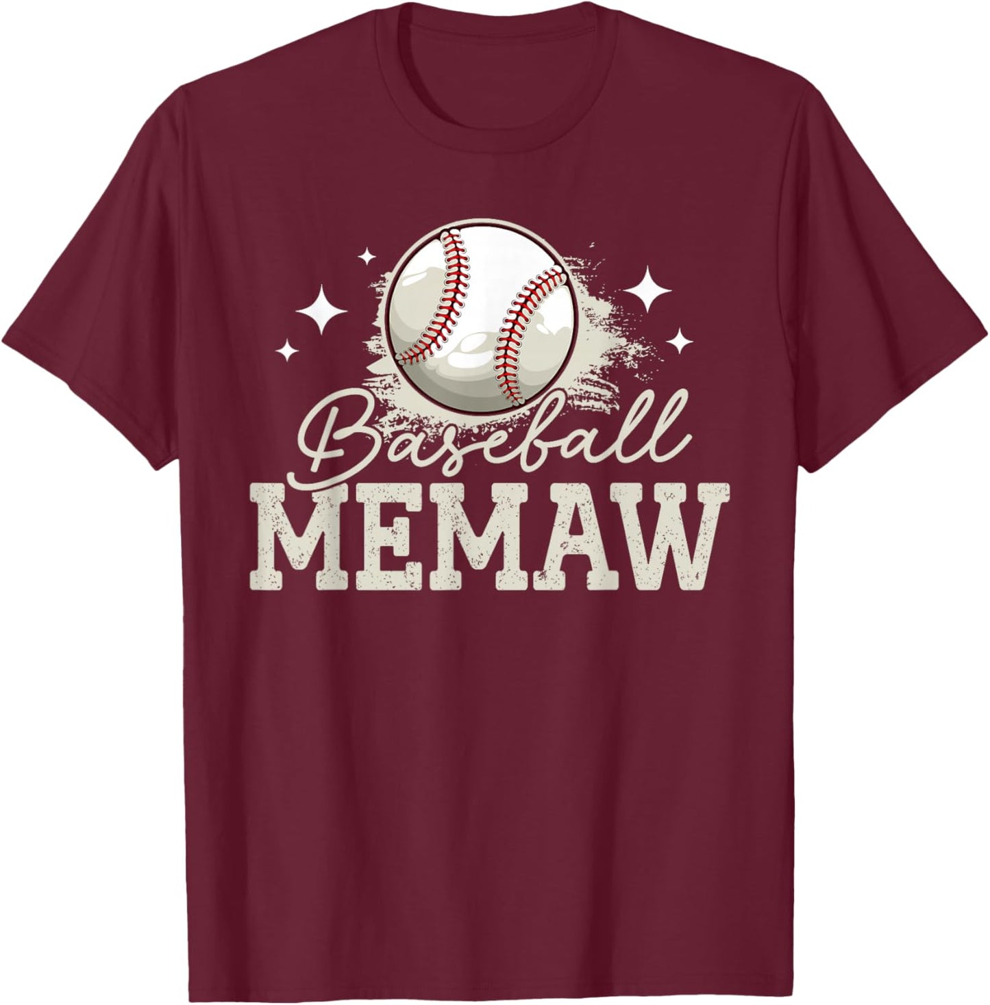 Baseball Memaw Sport Baseball Player T-Shirt - T-Shirt | Maroon