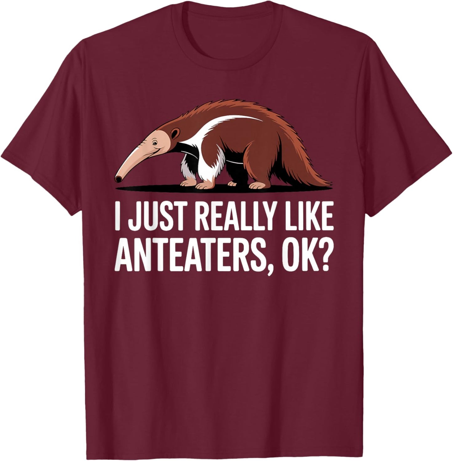 Cute Anteater Art Women Kids Animal Anteater Lover T-Shirt - T-Shirt | Maroon