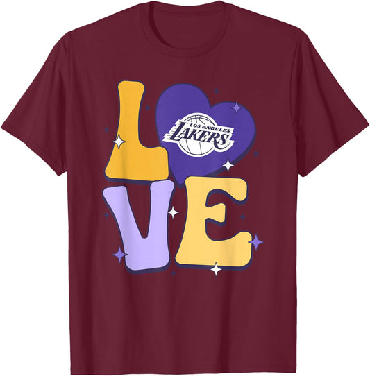 NBA Los Angeles Lakers Valentine's Day Love T-Shirt - T-Shirt | Maroon