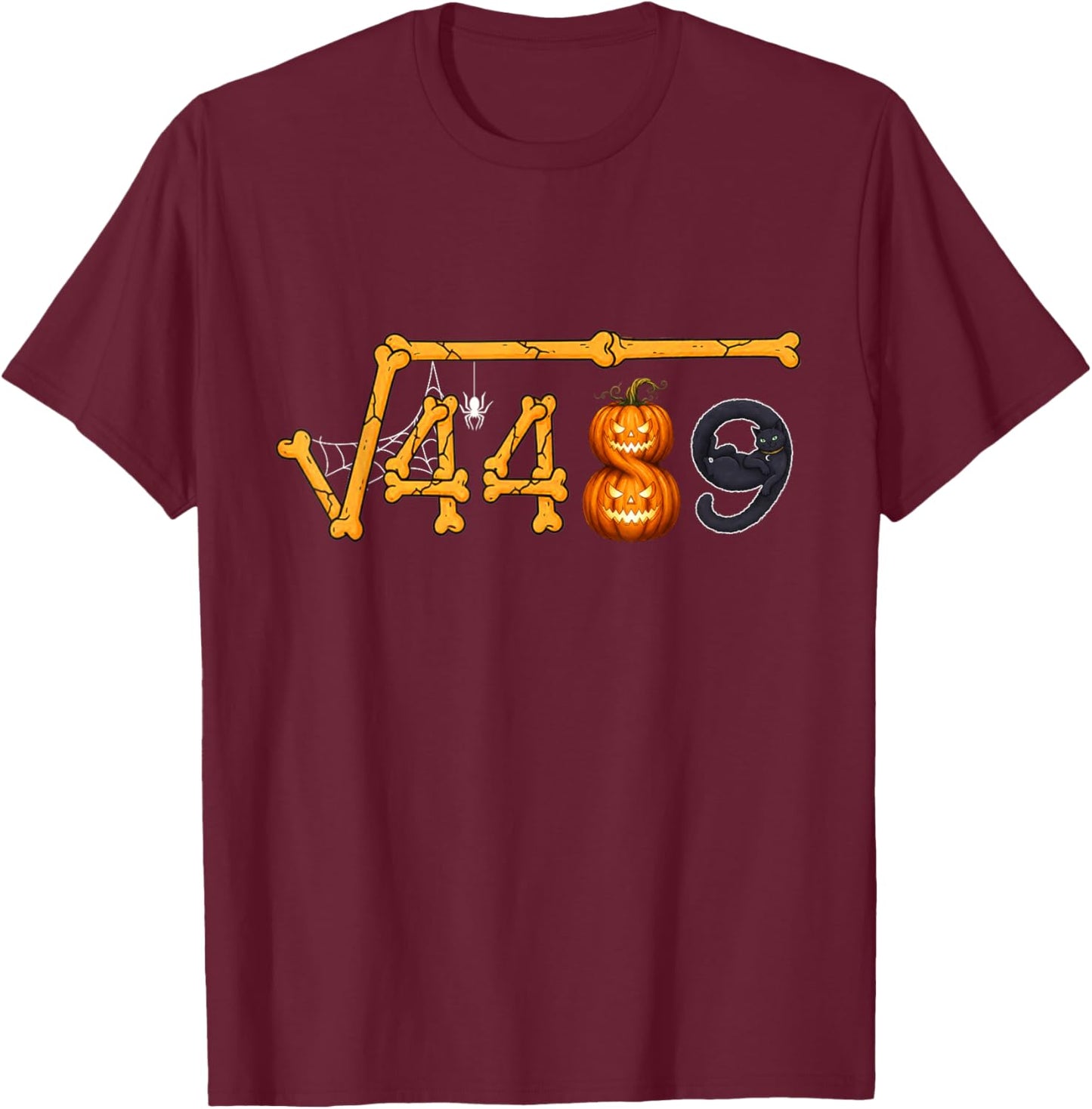 67 Six Seven Meme Square Root 4489 Math Teacher Halloween T-Shirt - T-Shirt | Maroon