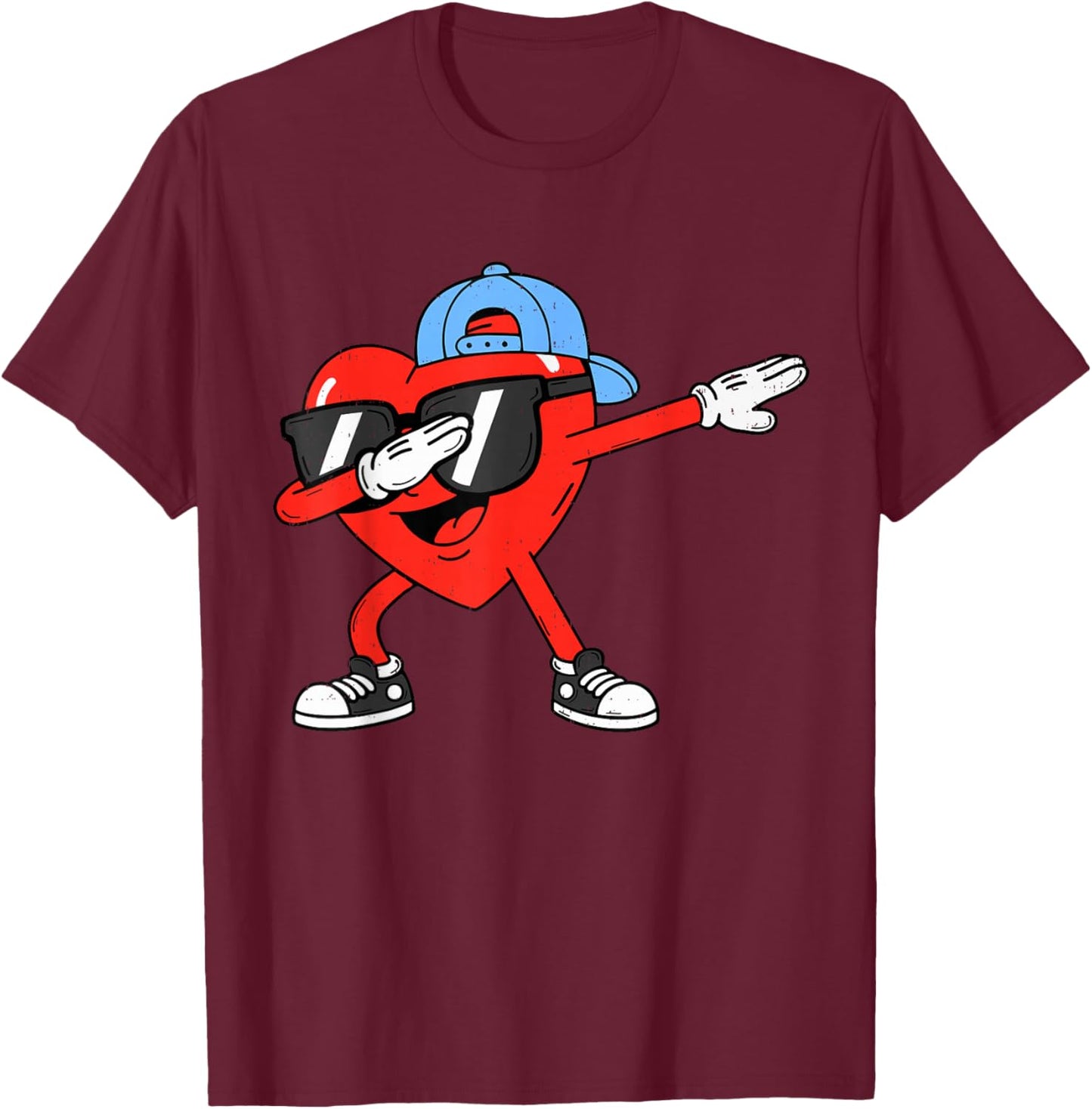 Valentines Day Dabbing Heart Dab Boys Teen Toddler Kids T-Shirt - T-Shirt | Maroon