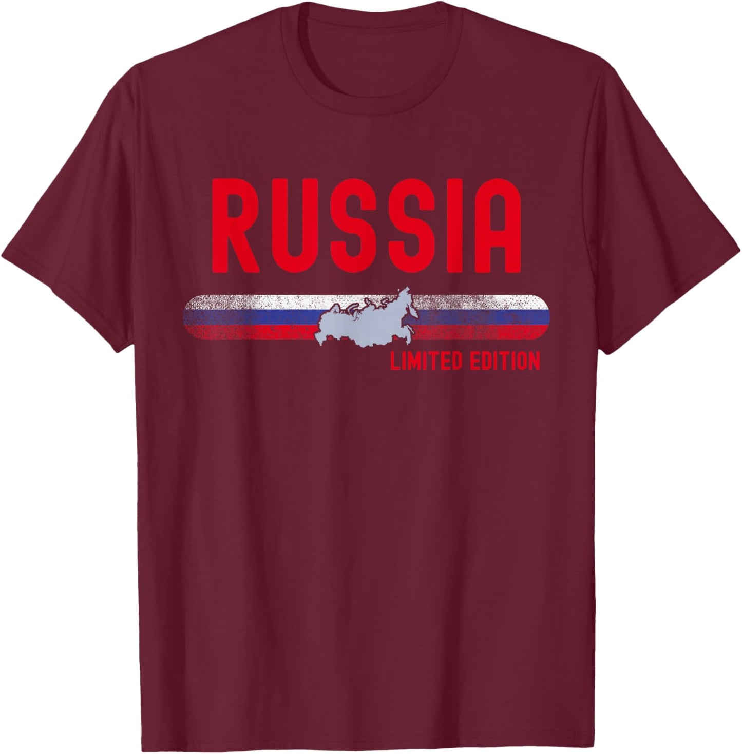 Russia Flag | Men Women Kids | Patriotic Russian T-Shirt - T-Shirt | Maroon