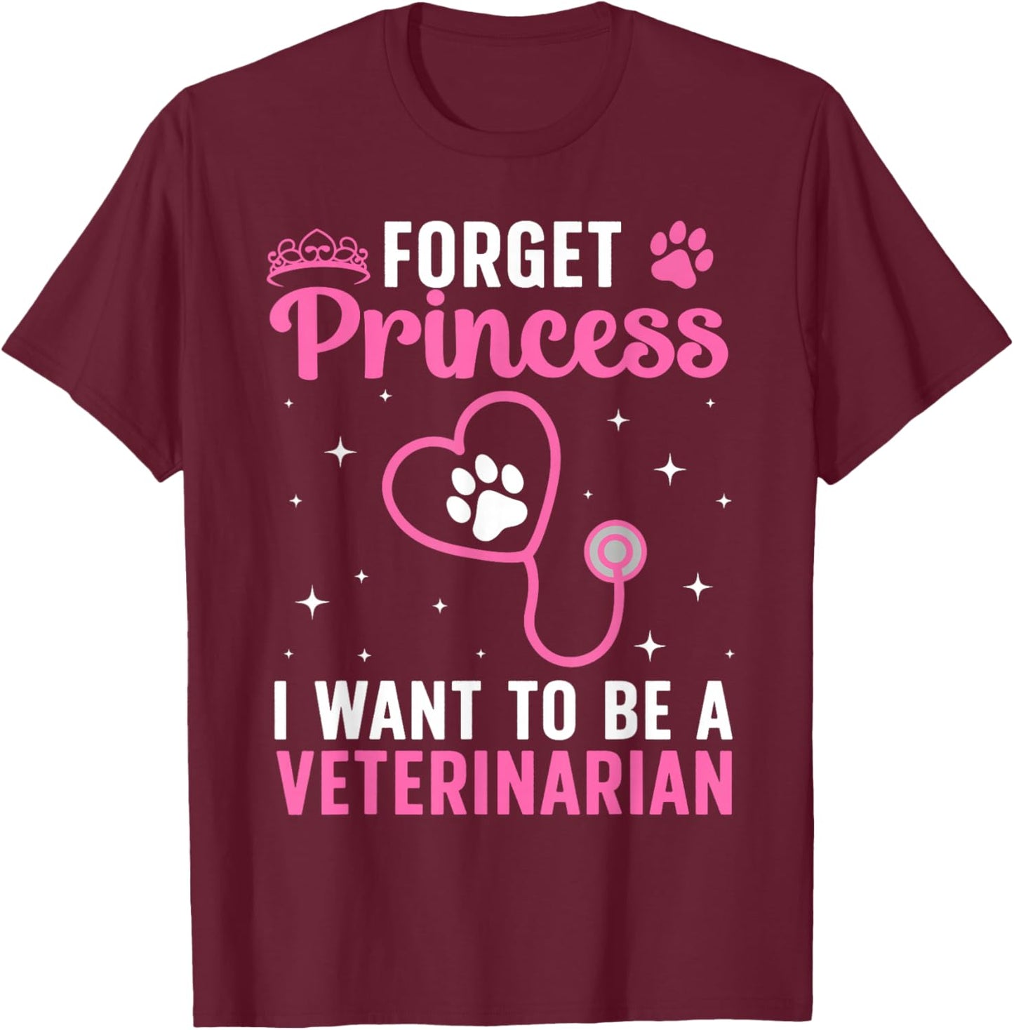 Cute Veterinarian Art Girls Veterinarian Student T-Shirt - T-Shirt | Maroon