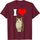 I Love Meowl Funny Cursed Cute Cat Owl Meme Brain Rot Silly T-Shirt - T-Shirt | Maroon