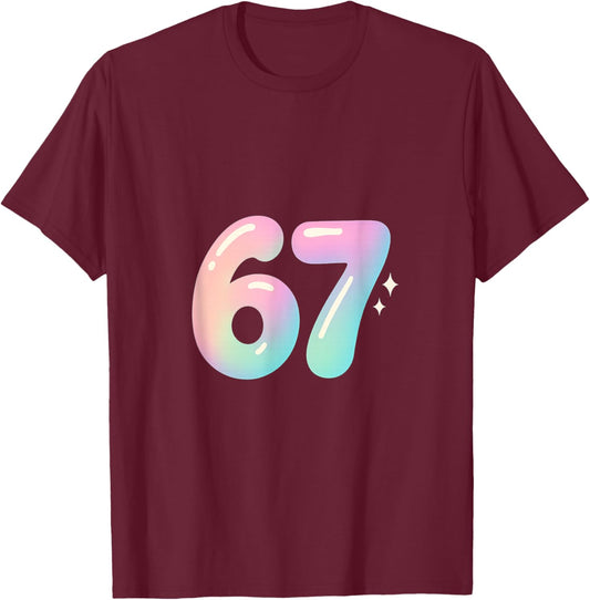 67 Aura Energy Alpha Slang Internet Meme T-Shirt - T-Shirt | Maroon