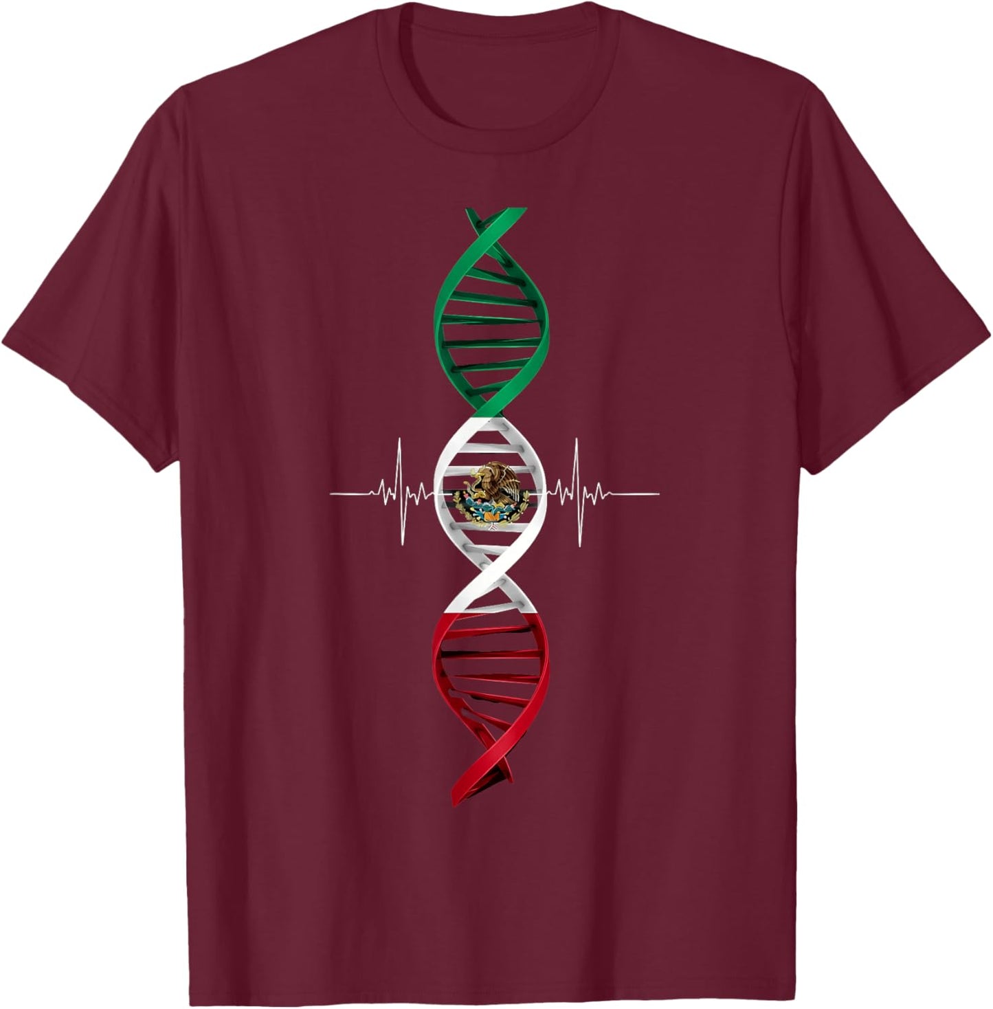 Mexico Flag Mexican Pride Mexican Roots Mexican Flag T-Shirt - T-Shirt | Maroon