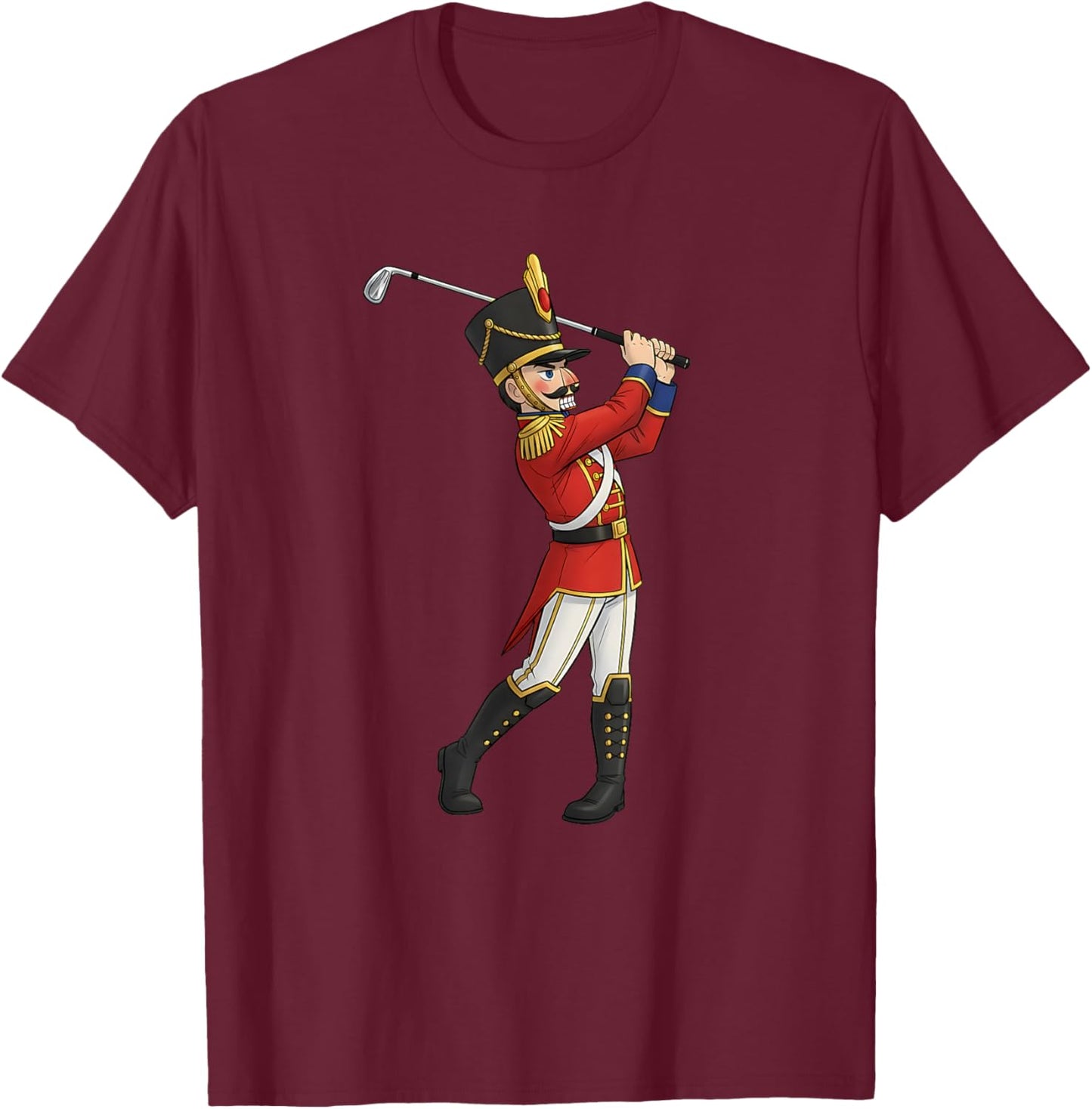 Golf Lover Nutcracker Classic Vintage Xmas T-Shirt - T-Shirt | Maroon