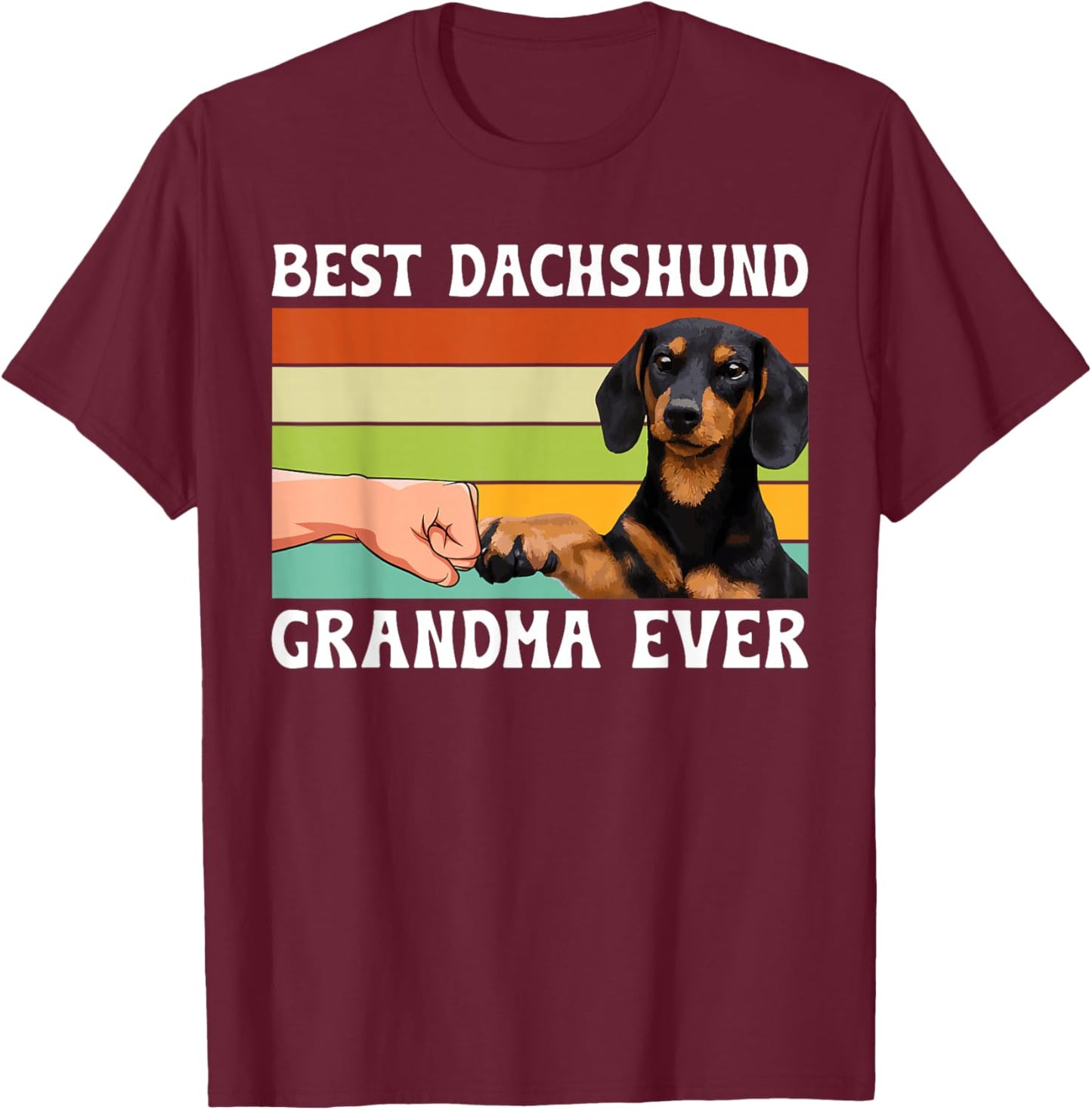 Best Dachshund Grandma Ever Dachshund Grandmother T-Shirt - T-Shirt | Maroon