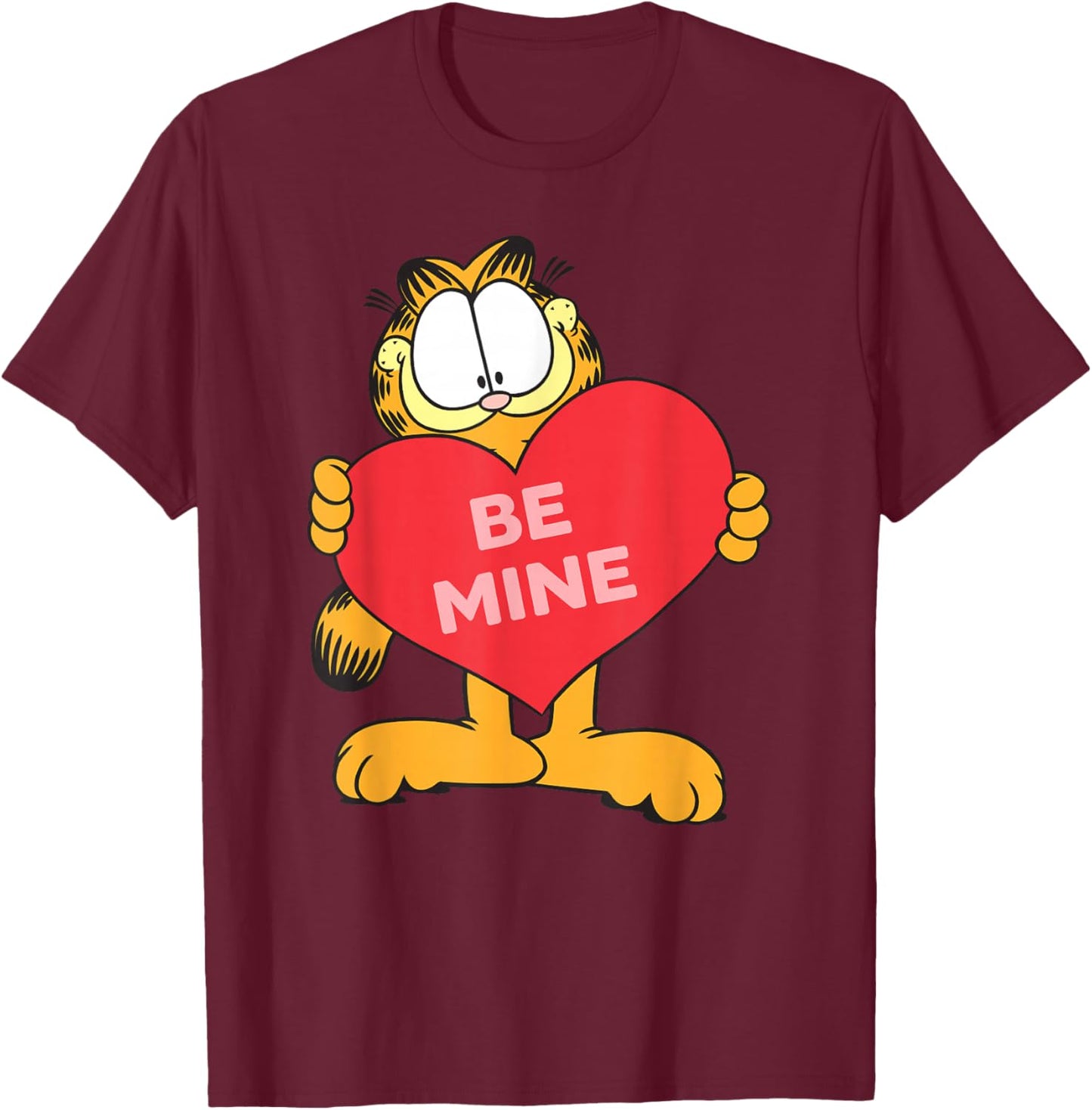 Garfield Valentine's Day Be Mine Romantic Poster T-Shirt - T-Shirt | Maroon