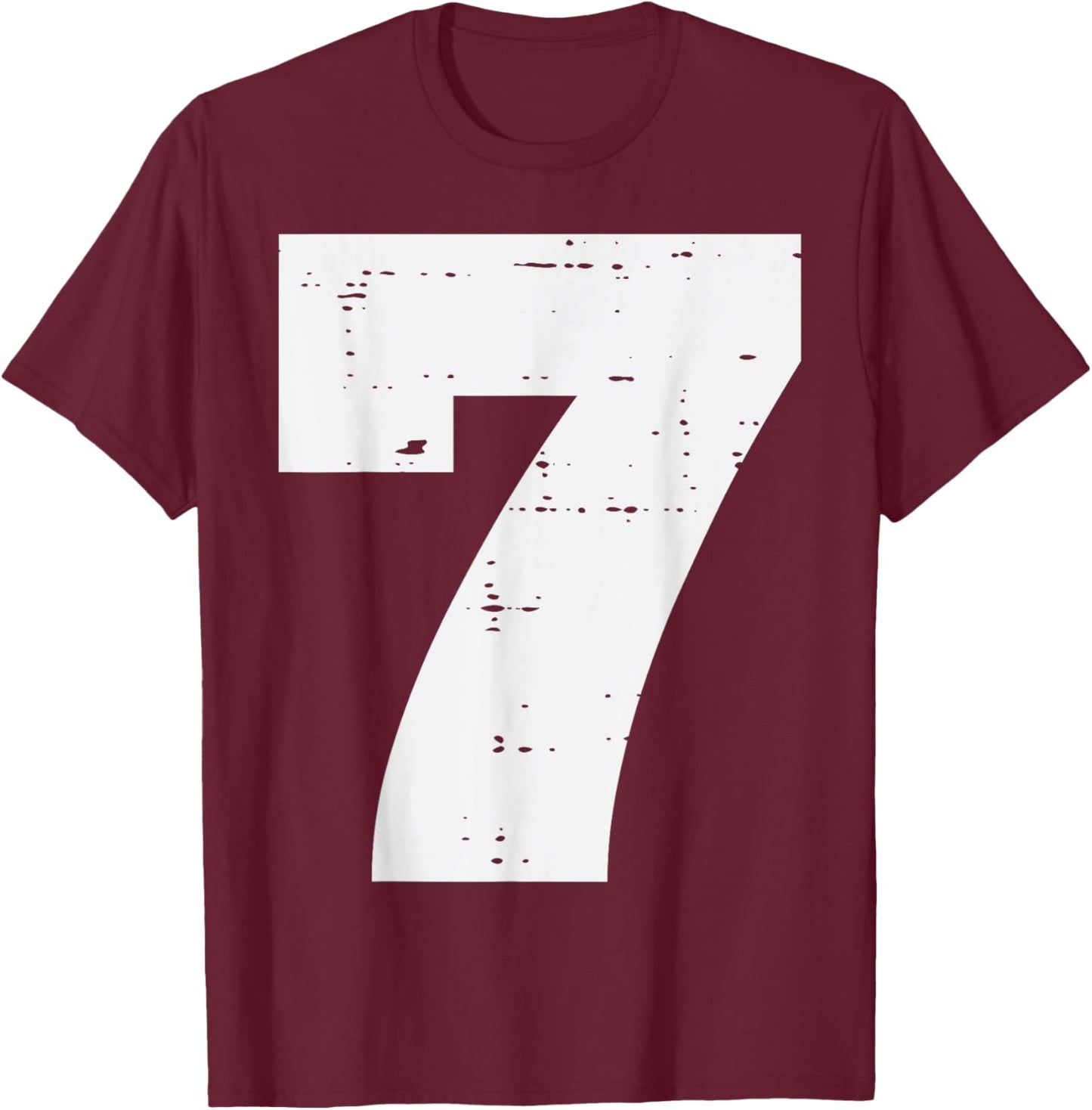 Number 7 Matching 67 Meme Halloween 7th Birthday Kids Boys T-Shirt - T-Shirt | Maroon
