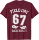67 Field Day Red Bruh Six Seven Gen Alpha Teacher Kids T-Shirt - T-Shirt | Maroon