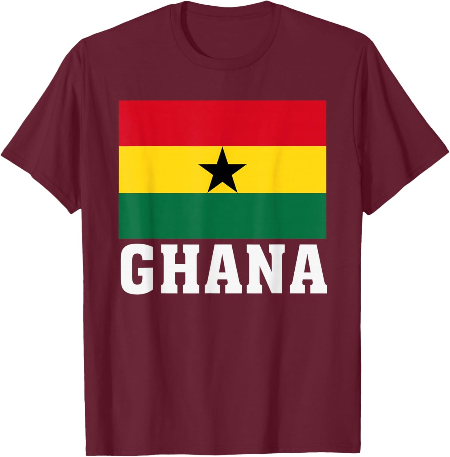 Ghana Flag Patriotic National Roots Souvenir T-Shirt - T-Shirt | Maroon