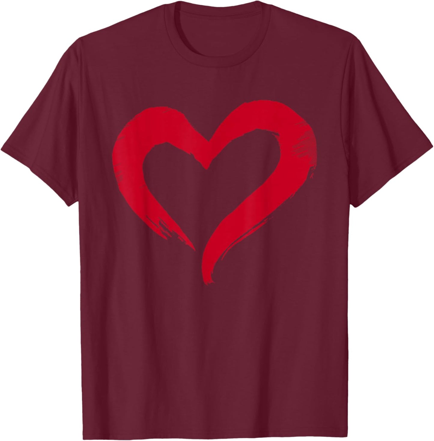 Valentines Day Heart Love Couple Romantic Graphic T-Shirt - T-Shirt | Maroon